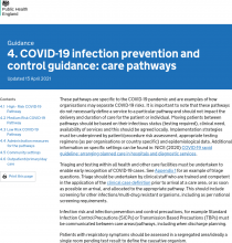 4. COVID-19 infection prevention and control guidance: care pathways